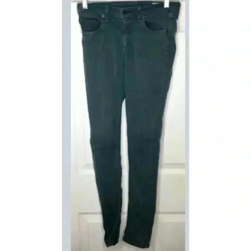 Women RAG & BONE Green Skinny Leg Stretch Denim Jeans Sz 27 X 29